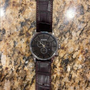 Nixon watch brown leather band